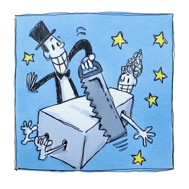 Download free HD stock image of Magician Saw Free magician saw trick illustration