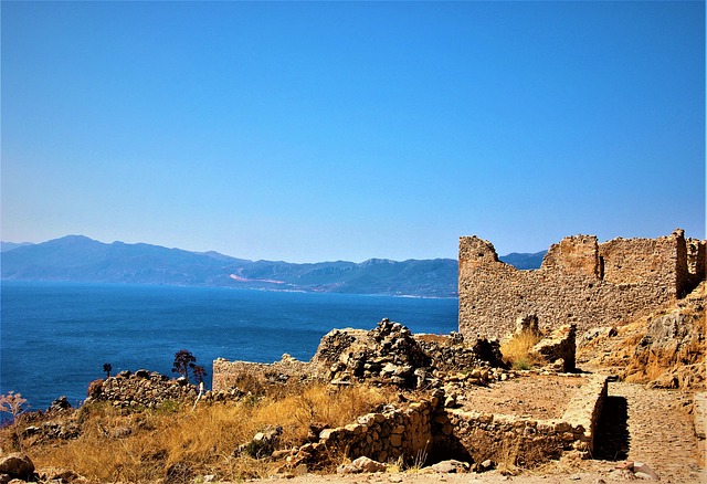 Free Ruins Sea photo and picture