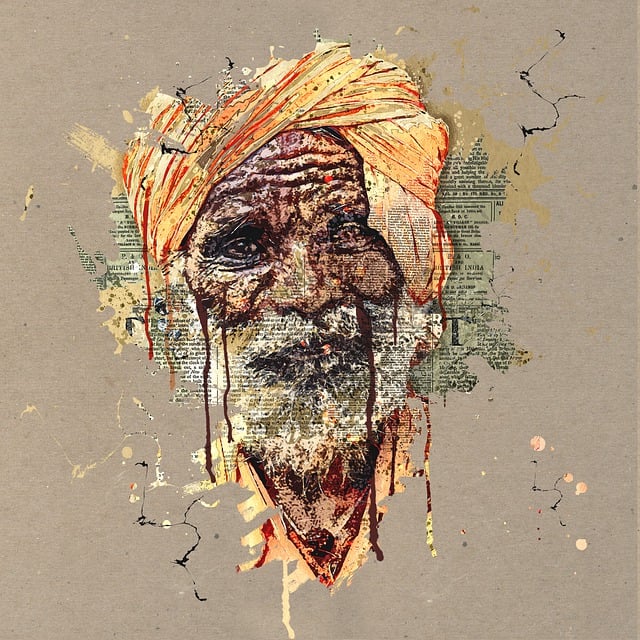 Download free HD stock image of Old Man Turban Free old man turban indian illustration