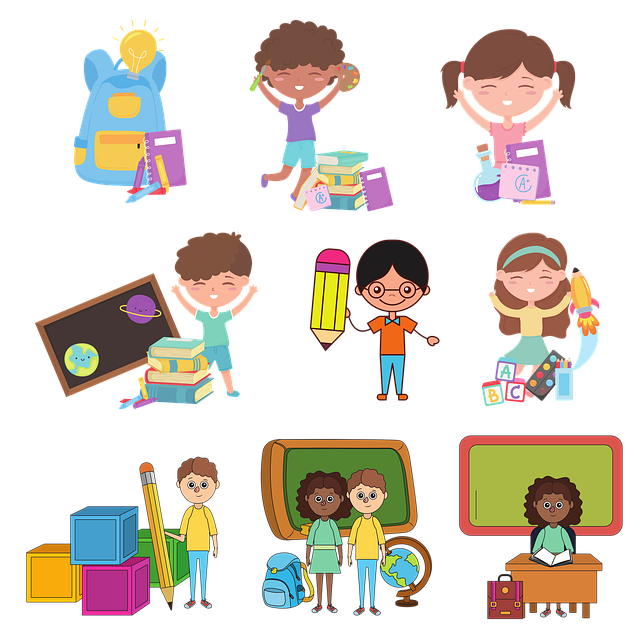 Crianças, Alunos, Garota, Volta Às Aulas