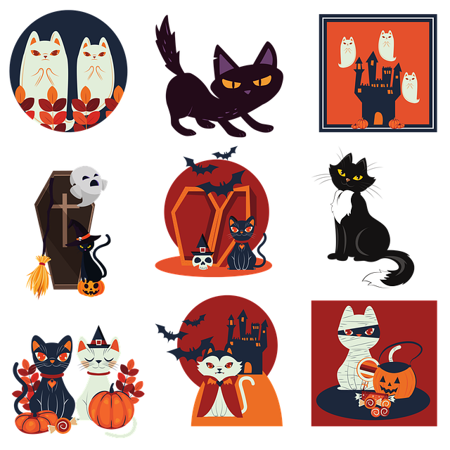 Dia Das Bruxas, Gato, Abóbora, Fantasma