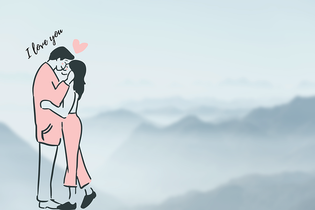 Free couple relationship kissing illustration