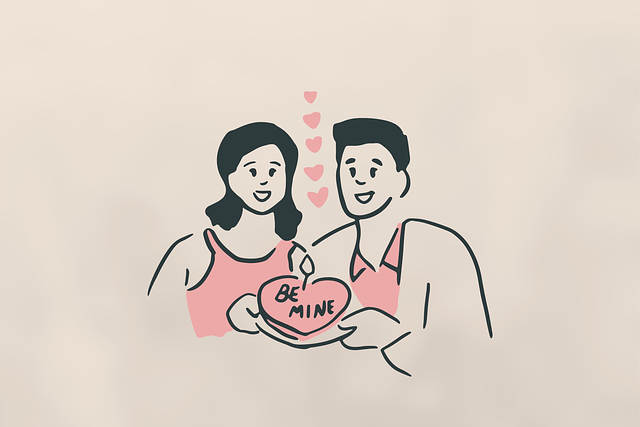 Free couple relationship affection illustration