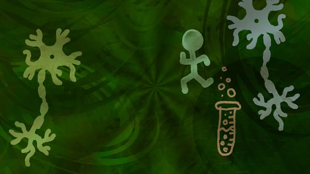Free stick figure experiment abstract illustration