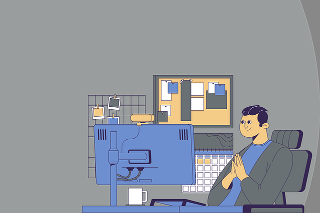 Download free HD stock image of Man Computer Free man computer conference call illustration