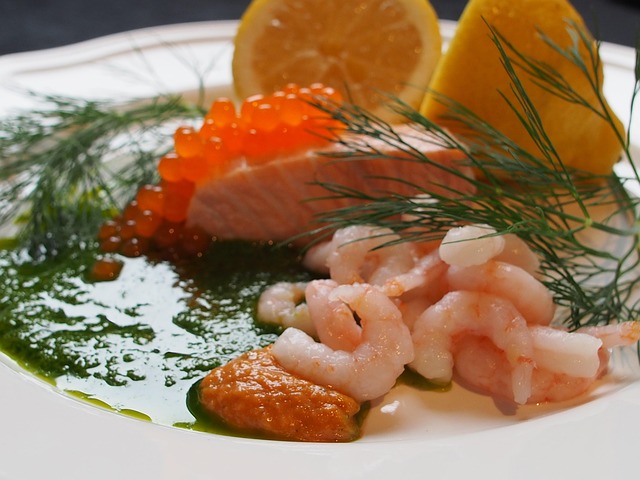 Zalm, Vis, Garnalen, Kaviaar, Maaltijd