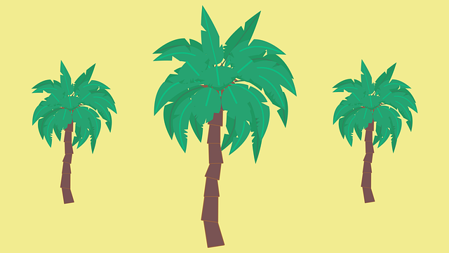 Free palm trees beach tropical illustration