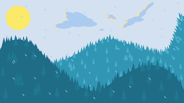 Free mountains forest nature illustration