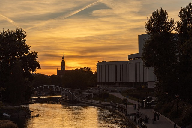 Bydgoszcz, Ciudad, Río, Atardecer, Brda
