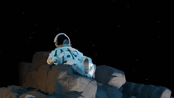 Astronaut, Raum, Universum, Komet