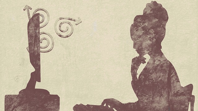 Free woman thoughts brainstorming illustration