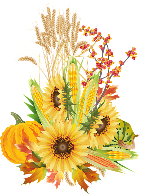 Free fall autumn flowers illustration