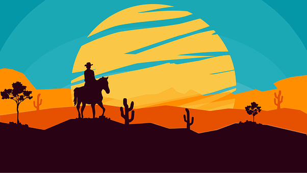 Free Cowboy Sunset vector and picture