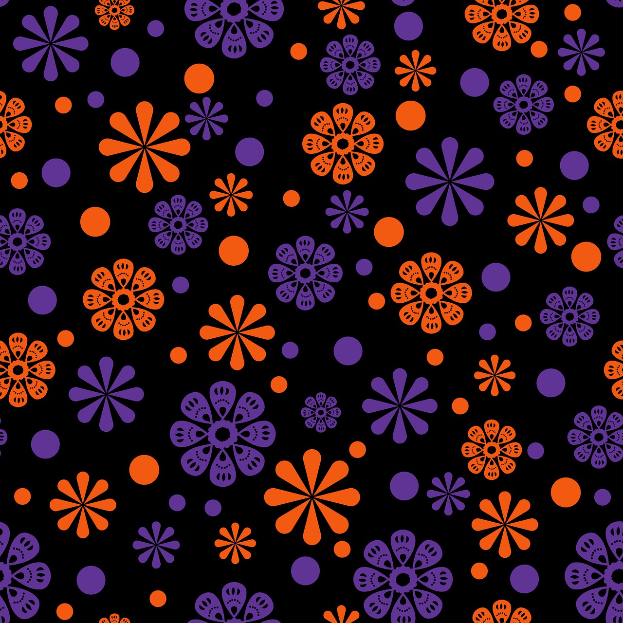 Download Purple Background, Floral Background, Seamless Pattern