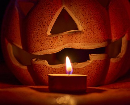 Halloween, Pompoen, Kaars, Gloed