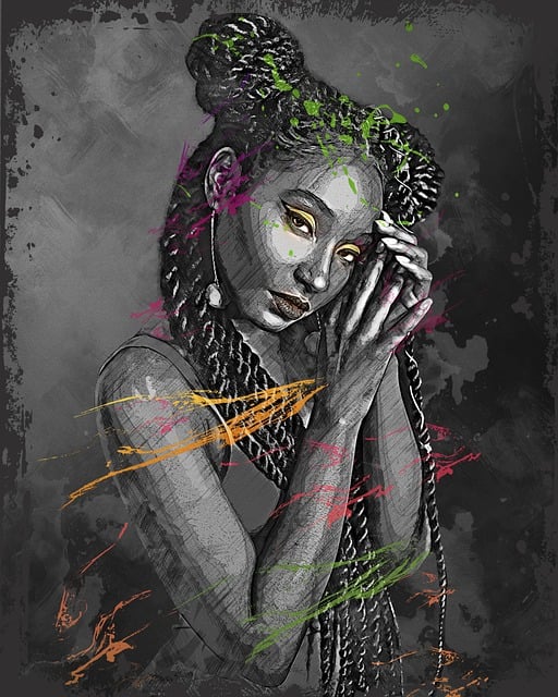 Free woman model portrait illustration
