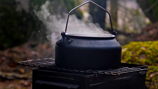 Wasserkocher, Camping, Stillleben