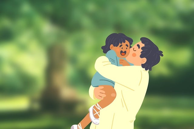 Free family daughter park illustration