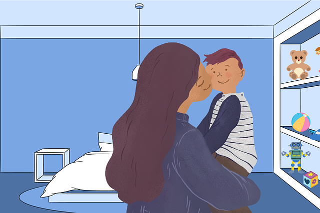 Free family kiss smile illustration