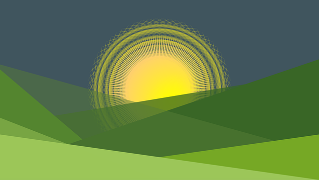 Free sunset mountains nature vector