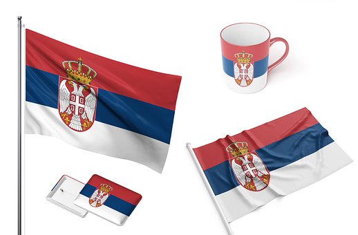 Serbia, Țară, Steag, Insignă Cu Ac
