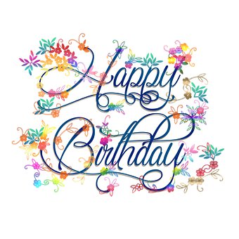 Free Happy Birthday Flowers illustration and picture