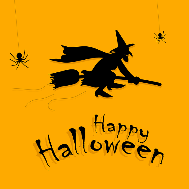 Free halloween witch greeting vector