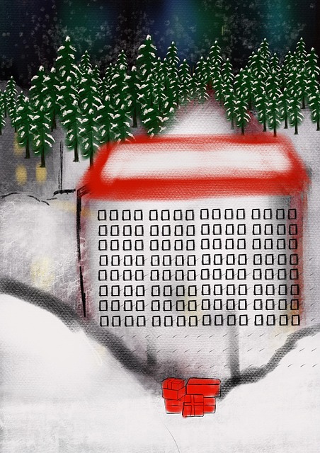 Casa, Invierno, Navidad, Nieve