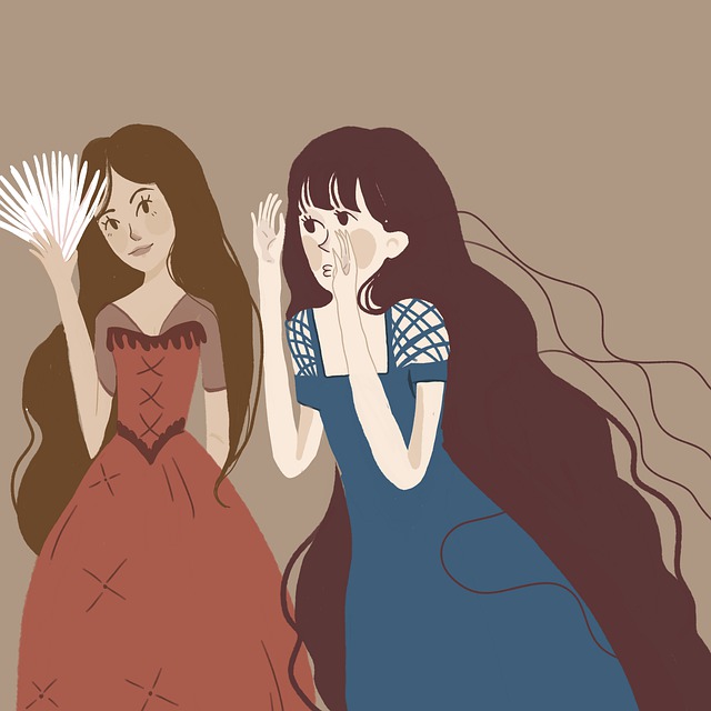 Free women friends conversation illustration
