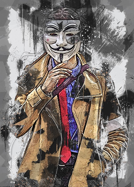 Free vendetta anonymous mask illustration