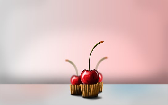 Cereja, Fruta, Forro De Cupcake