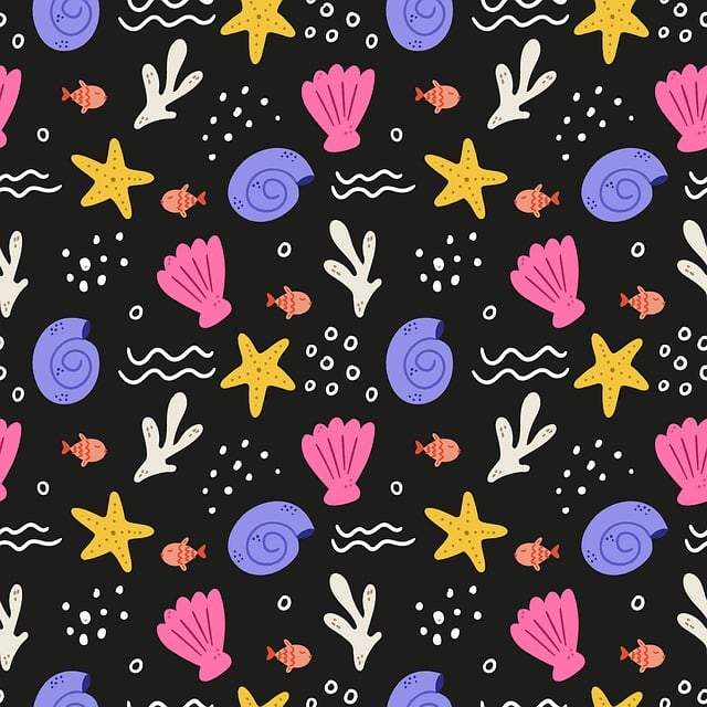 Download free HD stock image of Sea Shells Free sea shells pattern illustration