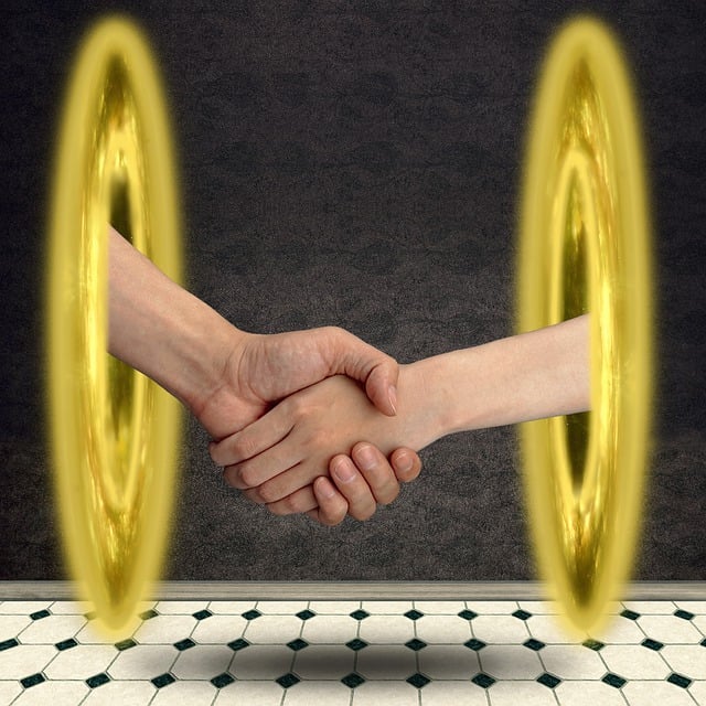 Free handshake portal fantasy illustration