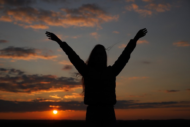 Free sunset woman freedom illustration