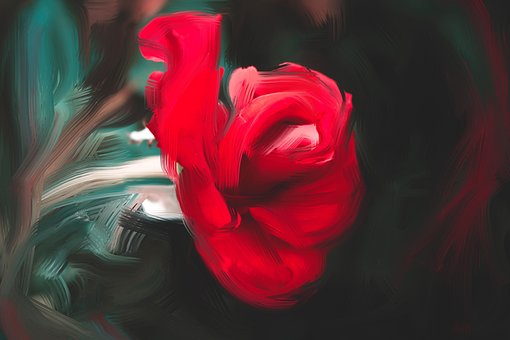 Rose, Maleri, Natur, Digital, Design
