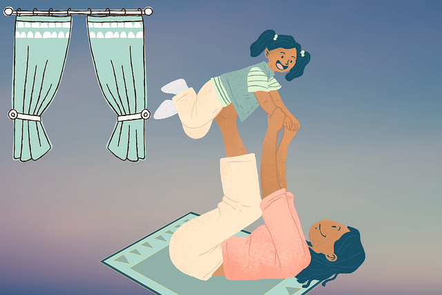 Free mother daughter play illustration