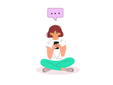 Fată, Telefon, Conversație, Chat Online