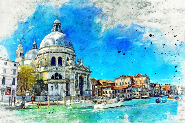 Free venice italy santa maria della salute illustration
