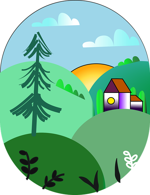 Casa, Mediu Rural, Desen, Schiță, Natura