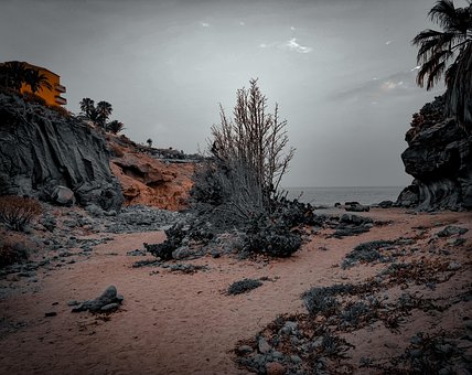 Sand, Hav, Tenerife, Strand, Atlantisk