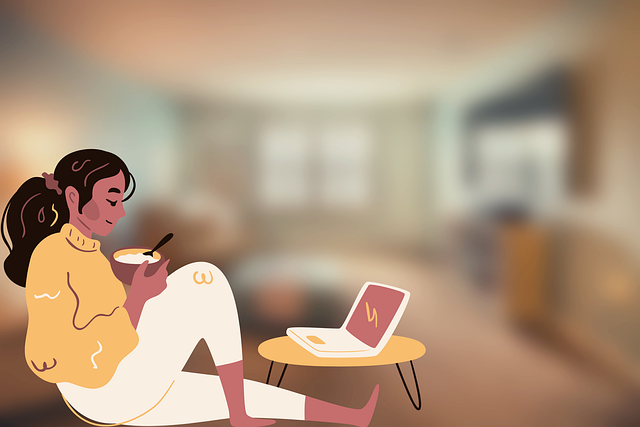 Free relaxing woman home illustration