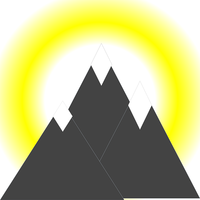 Free mount mountain sun vector