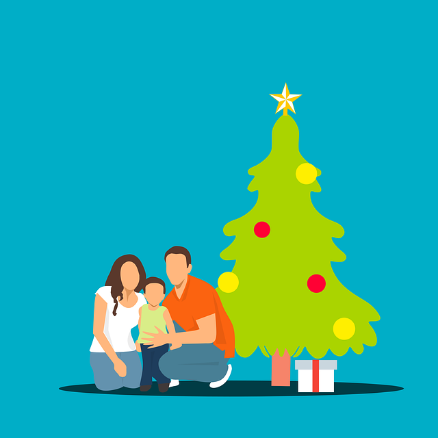 Free christmas family tree vector