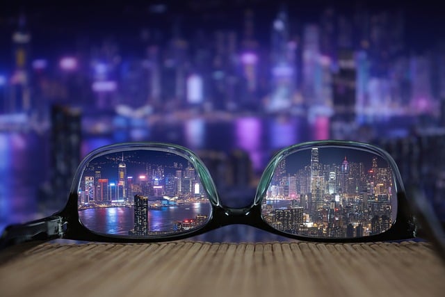 Free glasses horizon night illustration