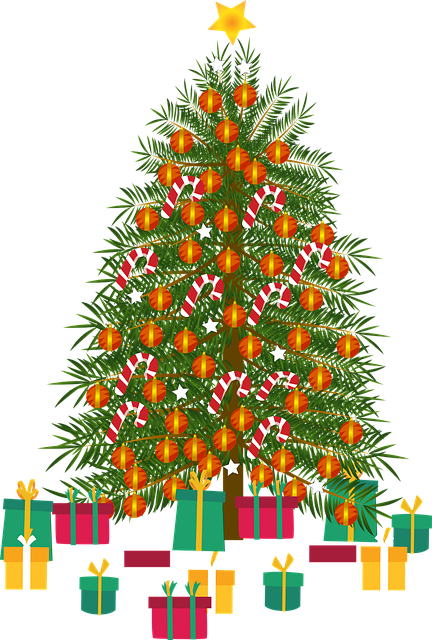 Free christmas christmas tree gifts vector