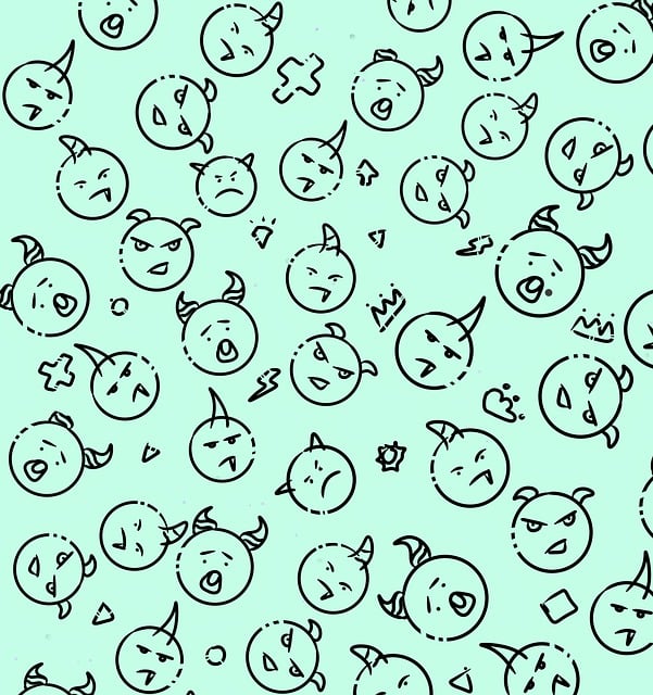 Free cute horn devil emoticon illustration