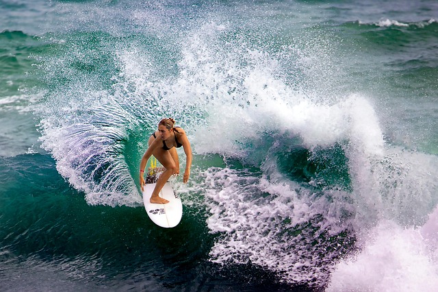 Free Surfing Woman photo and picture