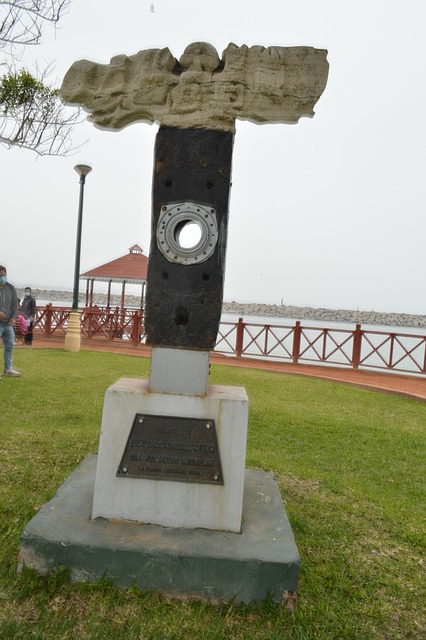 Meer, Statue, Landschaft, Wandbild