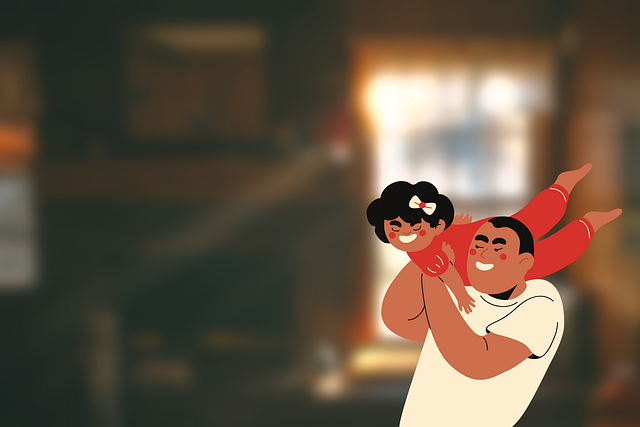 Free family pope daughter illustration