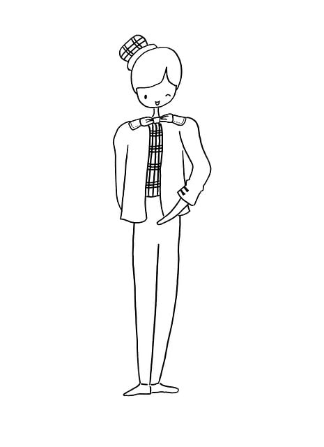 Free man model line art illustration